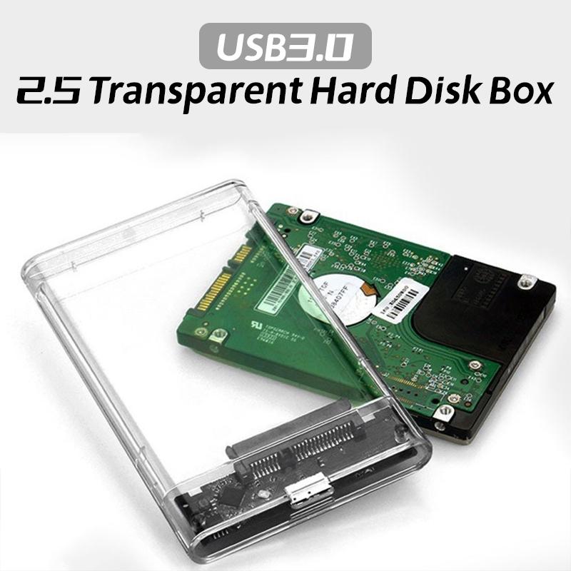 Transparent External Hard Drive Box 2.5or3 Inch HDD SSD Case Micro-b To USB3.1 4TB Drive Housing Compatible UASP SATA III Laptop