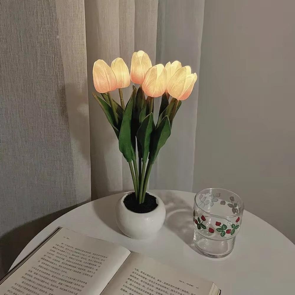 Nachtlicht LED Tulpenlampe LED Licht Simulationsblumenlampe Tulpen-Tischlampe Tischdekoration
