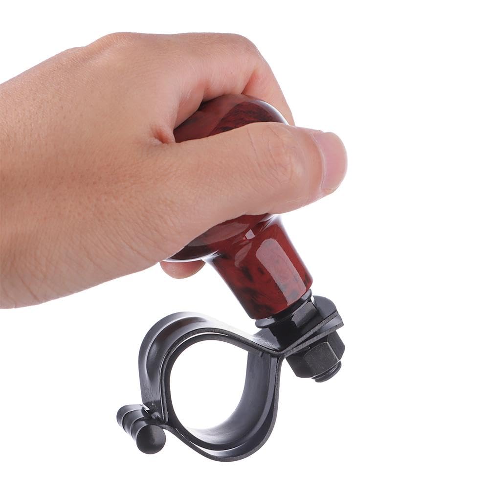 Qicarkey Wood Grain Steering Wheel Spinner Steering Wheel Spinner for Car Cart Power Steering Wheel Accessories