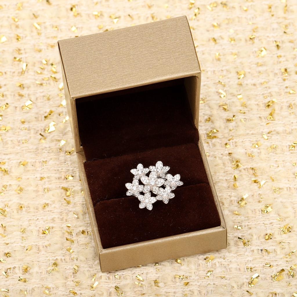 Multi Flower Ring 925 Sterling Silver 678 Size Super Beautiful Festival Gift Goddess Style Matching