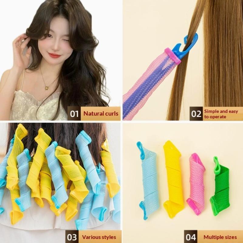 Magische Lockenwickler Spiral-Set Hitzelos Mit Styling-Haken Wiederverwendbar Keine Schäden Haarstyling-Rollen