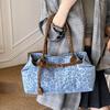 Retro leopard print tote bag women's autumn and winter new fashion versatile handbag high-end single shoulder armpit bag