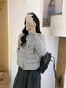 Knitted Stand-up Collar Splicing Cotton Clothes Women's Short Winter New Small Versatile Light Rib Jacket