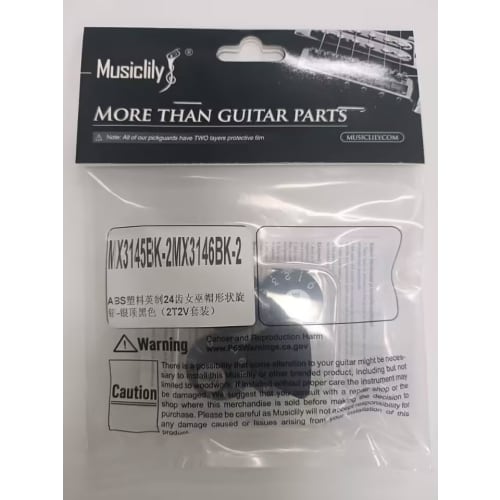 Musiclily Pro Top Hat Knob Set, Imperial, 2V2T, Sombrero Knobs for Electric Guitar/Bass Amplifiers, Black