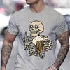 Beer Lover Gifts T-shirt Men Skull Beer Graphic Print Funny Men T-shirt Skeleton and Beers Lover Graphic Design Summer Clothes