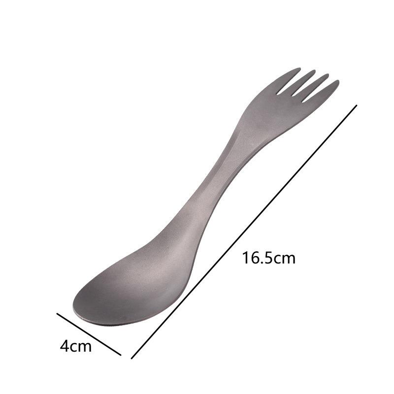 Titanium Alloy Outdoor Portable Multi-Function Fork Spoon Camping Dual-Purpose Spoon Suitable For Hiking Picnic Travel