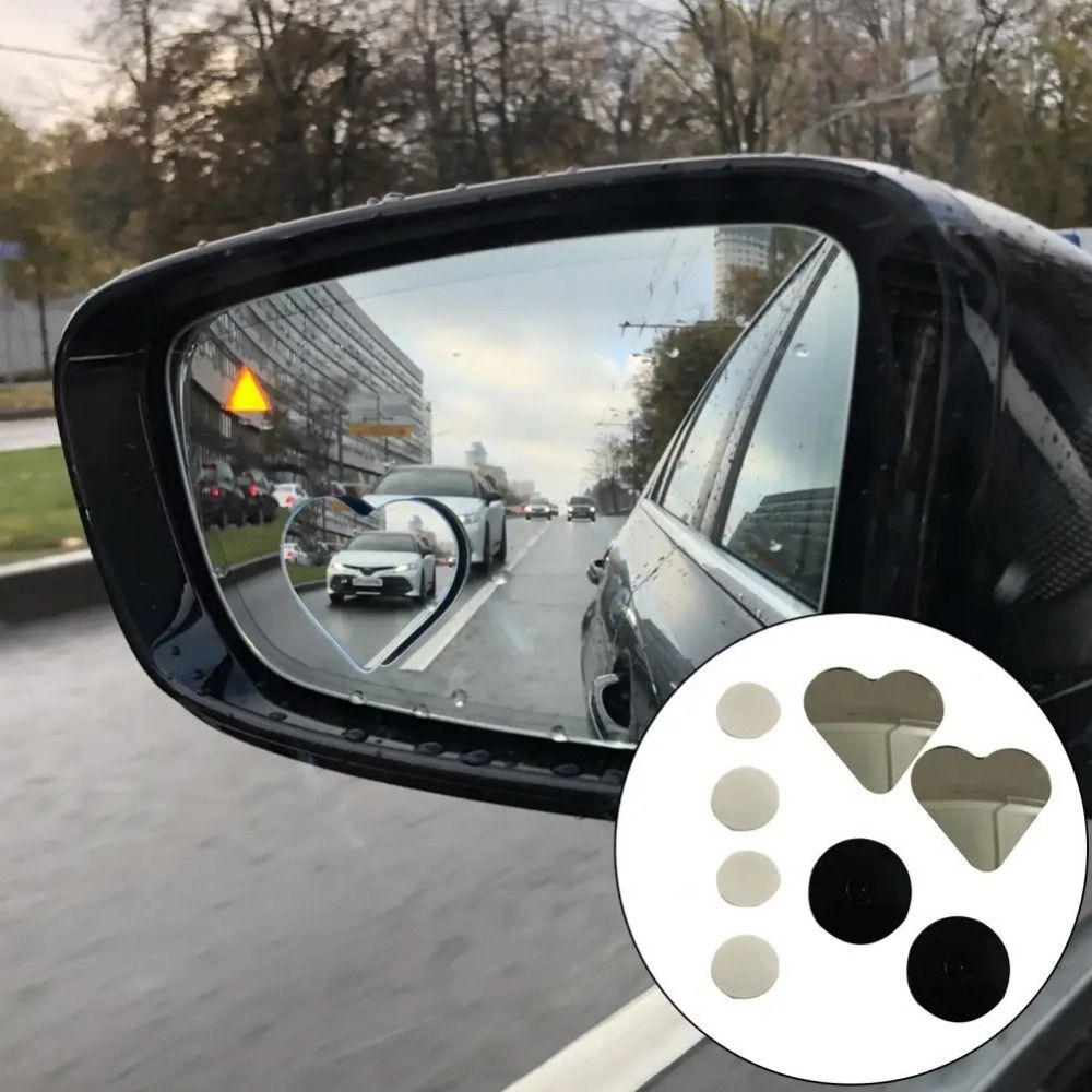 2Pcs Stick-On Blind Spots Mirror Frameless Convex Rearview Side Mirror Rearview Mirror