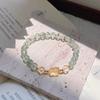 Natural Green Phantom Quartz Bracelet for Women, Fortune Bead Bracelet, Citrine Pixiu, Unique Design, Simple Crystal Bracelet