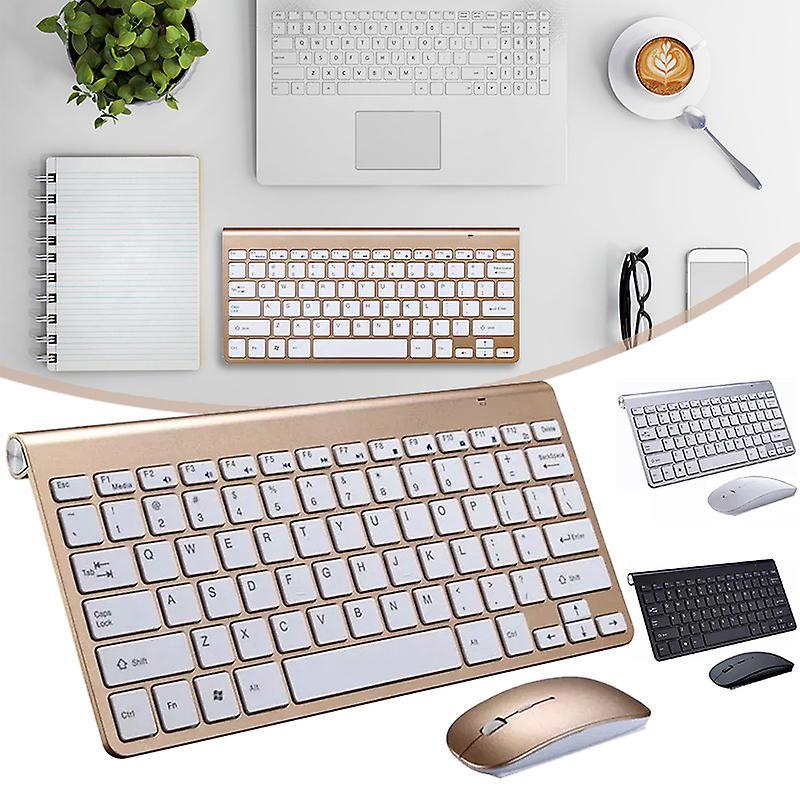 Cordless External Keyboard + Mouse Set Battery Powered Slim Keyboard 2.4G Automatic Pairing for Office PC Business Trip