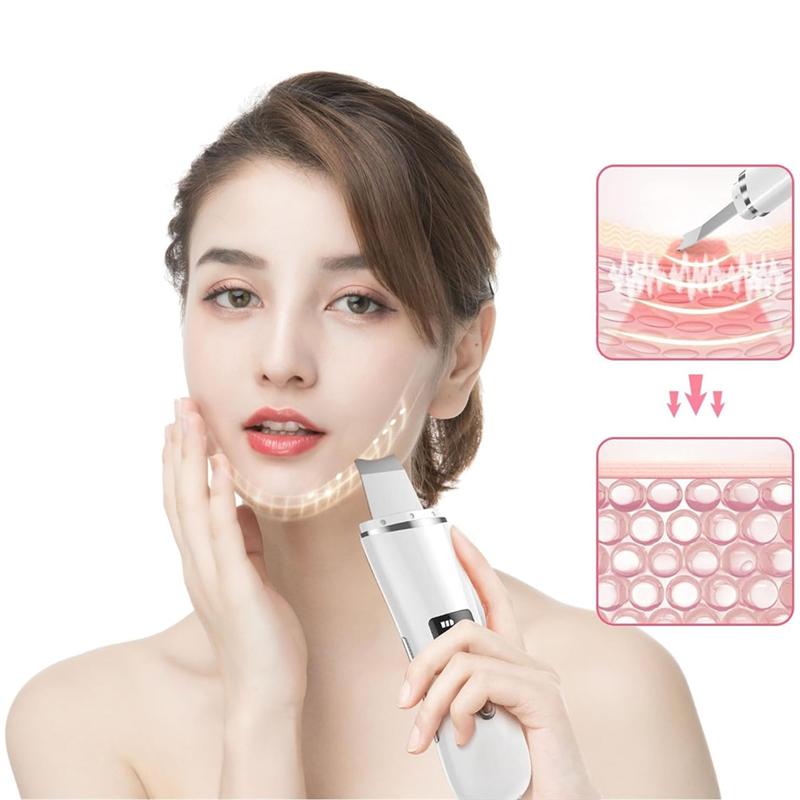 Instrument Ultrasonic Facial Blackhead Resurfacing Machine, Beauty Cleaning Device, Ultrasonic Skin Rejuvenation Tool белый