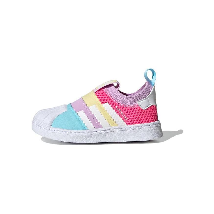Adidas Originals Superstar 360 Durable Low-Top Walking Shoes Baby Shoes White Blue Purple GY9197
