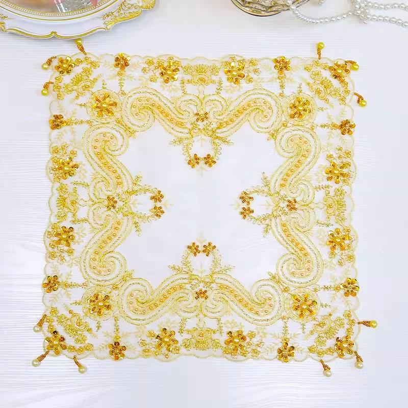 

8 роскошных подвесок из бисера ручной работы, квадратный 40 см, европейский стиль, подставка под приборы, настенный шкаф, пылезащитный декор для свадебной вечеринки 40x40cm