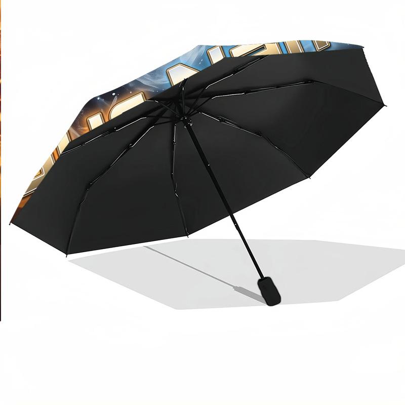 8 Rib Auto Folding Umbrella Athletic Bilbao Football Print Custom Name Text Portable Rain Gear