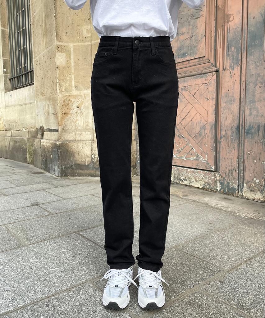 Ppaeppae Big Size Stretch Elastic Waist Straight Black Pants