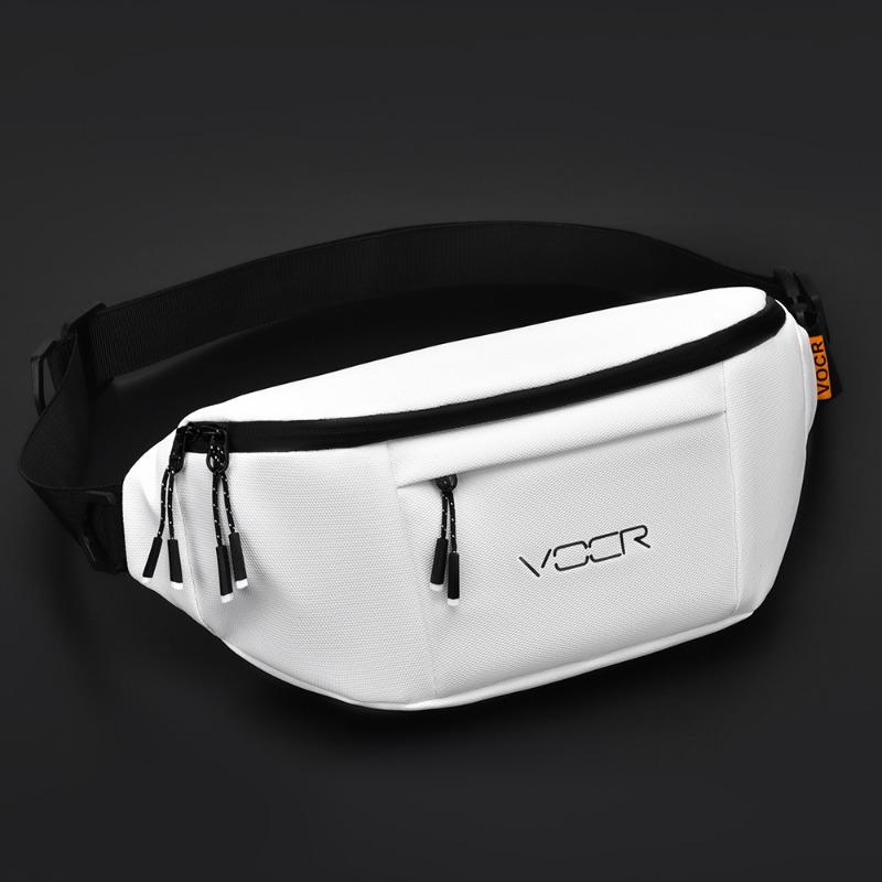 New waterproof leather film breast bag men's trendy outdoor fanny bag casual shoulder chest bag men's messenger bag