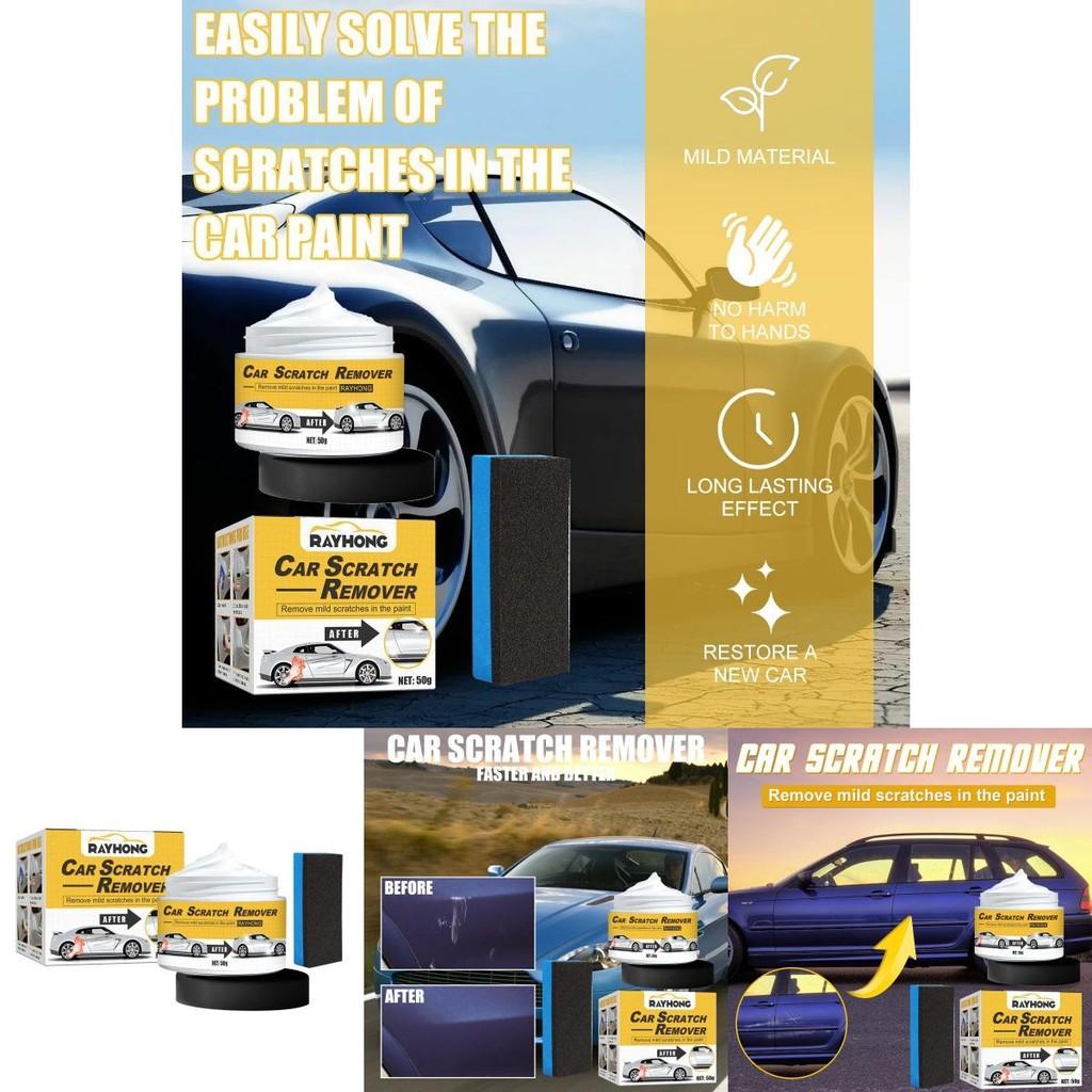 Rayhong Scratch Remover Cream For Cars Effective Paint Scratches Repair Kit 50g With Sponge