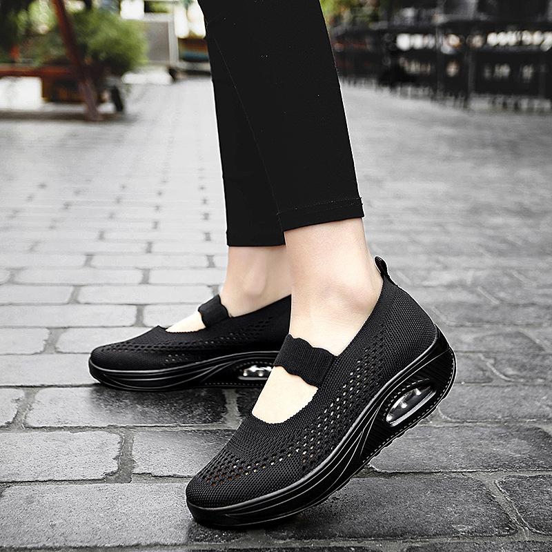 1 Summer new casual fly-woven mesh thick sole, light, comfortable and breathable large-size single shoes No. 2