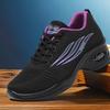 Zapatos de baile negros de malla tejida transpirable ultraligeros de suela blanda con amortiguación de aire real, talla grande