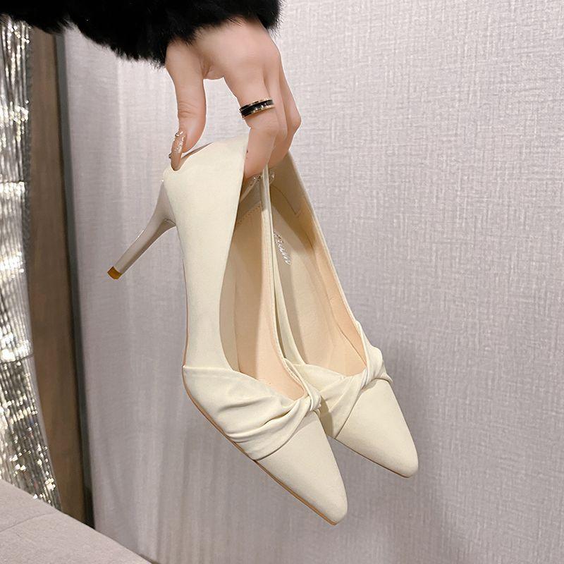 Temperament lady fried street comfortable high heels 2024 Internet celebrity new small show high fairy style high value single shoes
