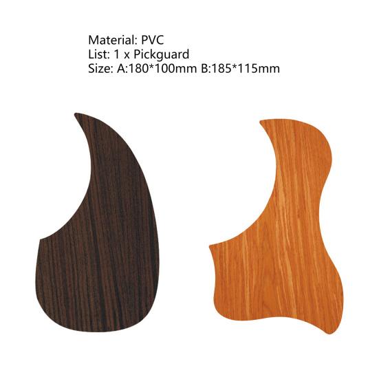 Frumos compact PVC Pickguard pentru chitară Autocolant pickguard acustic în formă de apă din lemn de nuc pentru pasionați de muzică