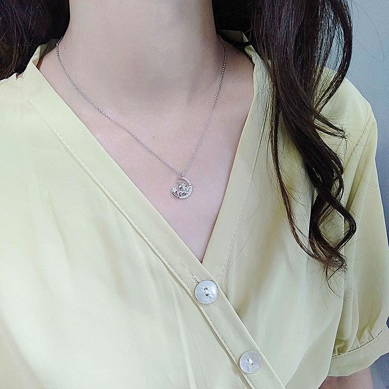 Lindon Women Necklace Pendant Copper Alloy Zircon For Women Wedding Party Fashion Gift