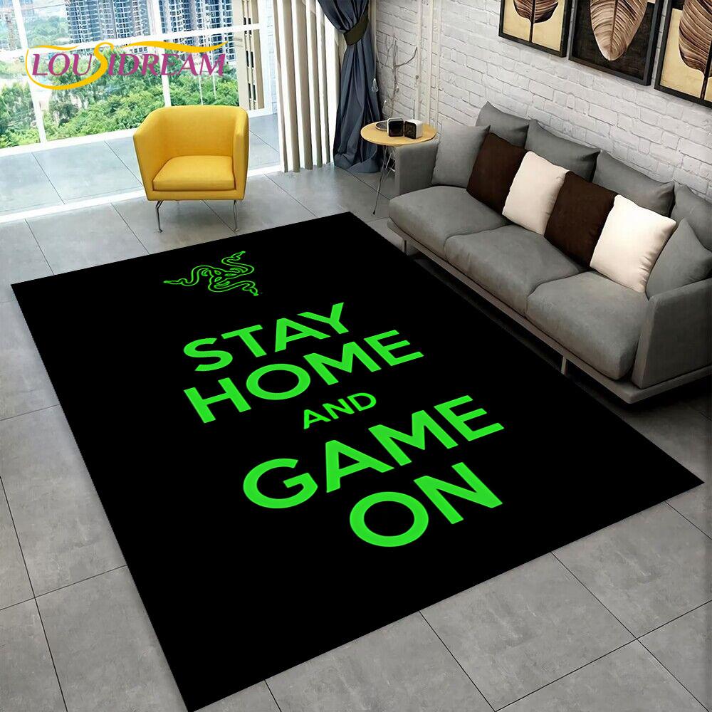 3D Razer Logo Game Gamer Snake Carpet Rug for Home Living Room Bedroom Sofa Doormat Decor,kids Play Area Rug Non-slip Floor Mat