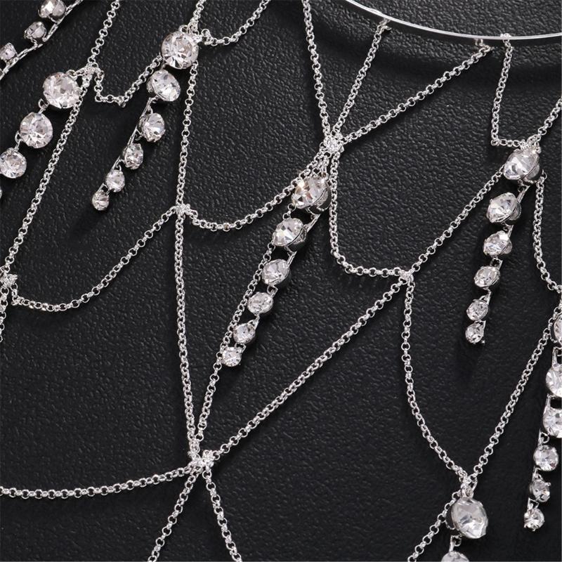 Tassels Headdress for Women Crystal Bohemian Tiaras Wedding Party Accessories Flapper Flapper Roleplaying Hair Jewelry