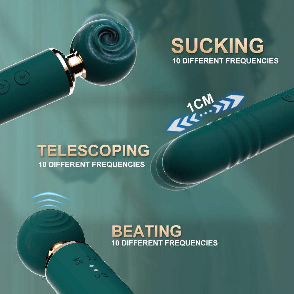 3 in 1 Clitoral Vacuum Sucking Vibrator For Women 10 Modes Telescopic Dildo Flapping Vibrator Adults Goods Sex Toys Female