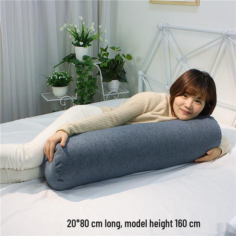 Removable and Washable Leg-Clamping Bolster Pillow - Cylindrical Bed Gap Filler with Imitation Cotton Linen.