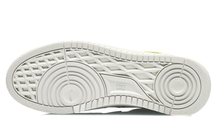 Li Ning Synthetic Leather Slip Resistant Abrasion Resistant Low Top Skateboard Shoes Men's White Yellow AGCR317-4