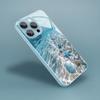 Coque de protection bleue Conch Océan Simplicité Coque de téléphone Peinture métallique Coque de téléphone en verre pour iPhone 17 16 15 14 13 12 11pm Pro Plus