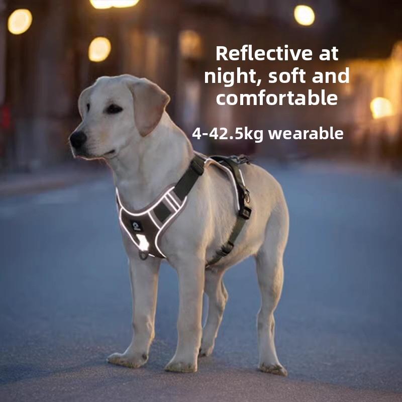 Große Hundeleine, Explosionssicheres Spülweste-Typ Brust- und Rückengeschirr, Mittlere und Große Hundespazierleine, Hundekette