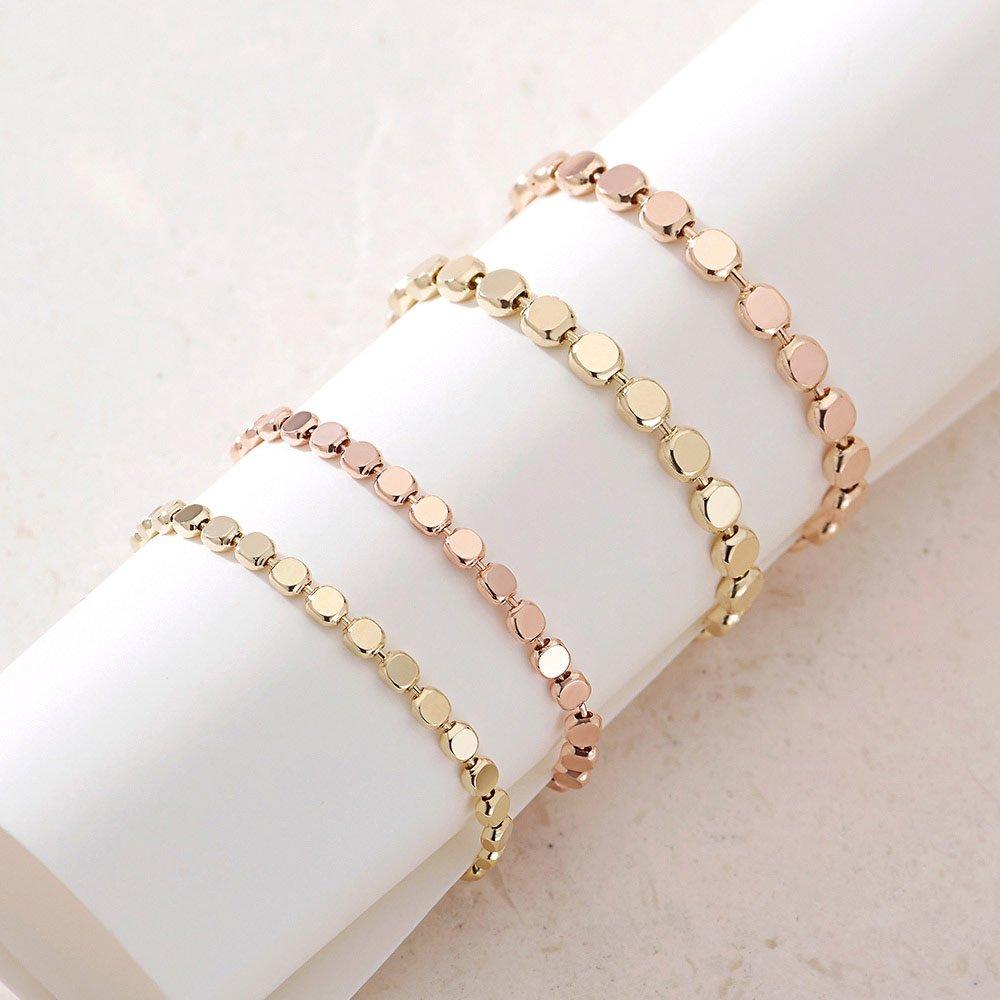 14K Layered Friendship Ring Flat Plate Ball (Small)