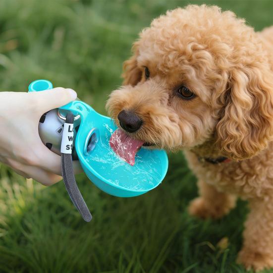 Bottiglia d'acqua pieghevole per cani, distributore d'acqua portatile per animali domestici con ciotola in silicone, bottiglia in acciaio inossidabile, ciotola d'acqua da viaggio per passeggiate all'aperto
