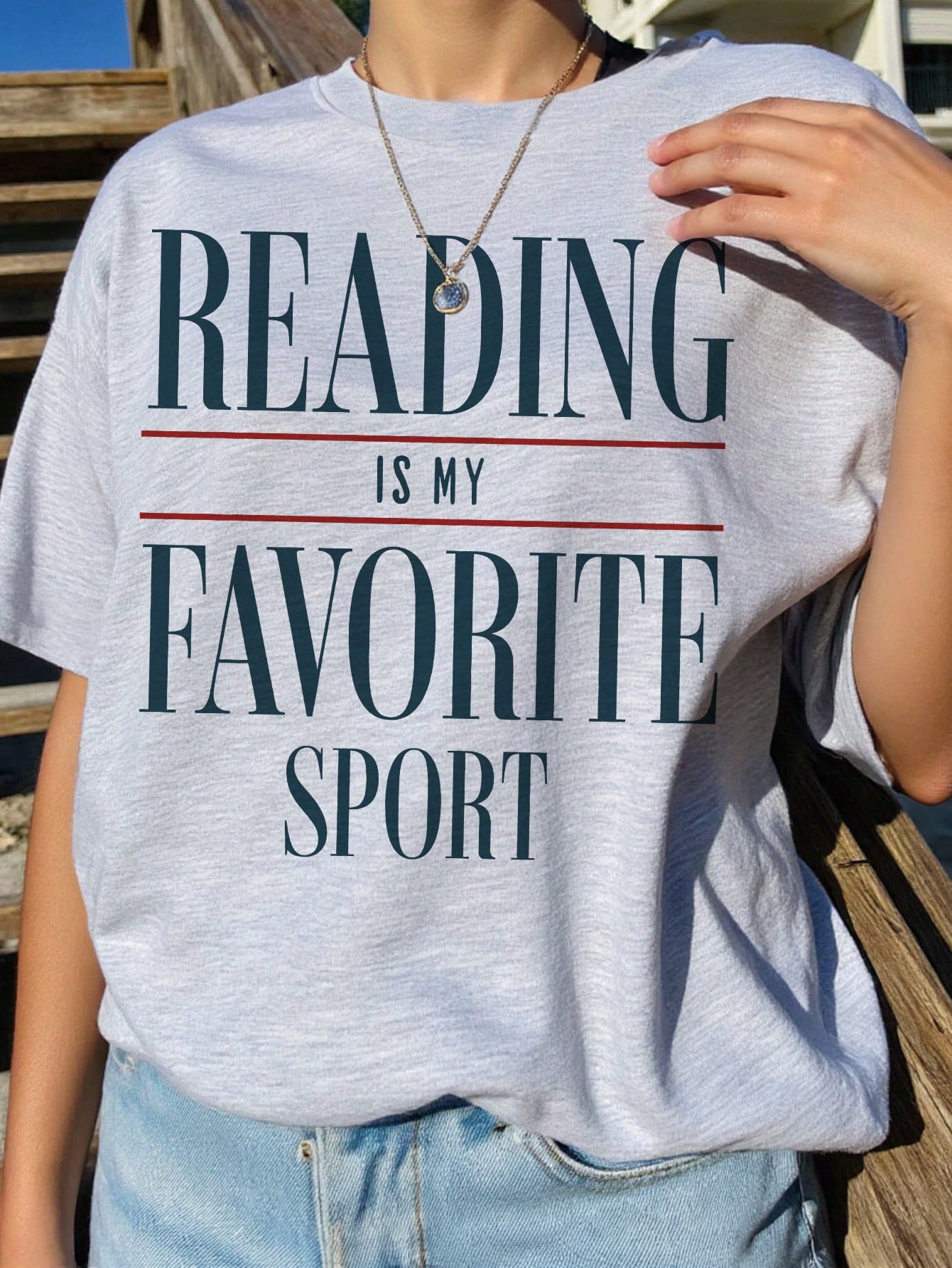 

Reading Is My Favorite Sports Graphic Tops Loose Cotton Vintage Reading TShirt Gifts for Book Lovers Librarian Women TShirt S