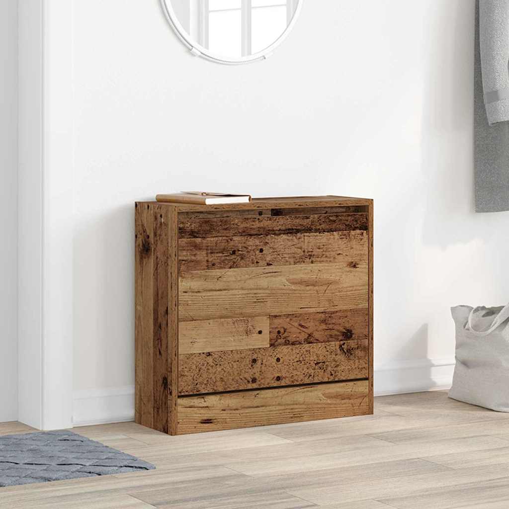 vidaXL Schuhschrank 60 x 21 x 57 cm Holzwerkstoff Altholz braun