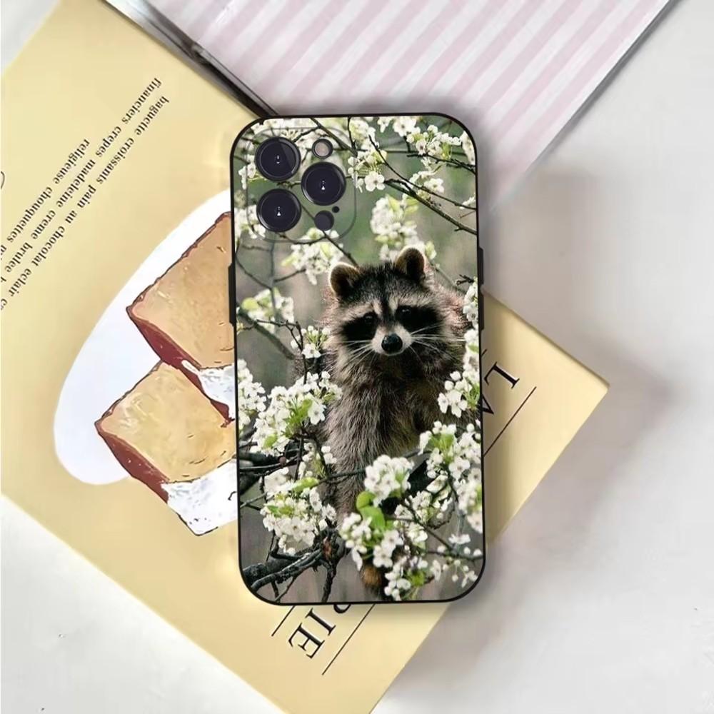 Funny Cute Raccoon Phone Case Phone Case For iPhone 16,15,14,13,12,11,Pro,X,XS,Max,XR,Plus,Mini Soft Black Cover