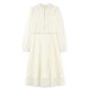 Elegant Lace Pleated A-Line Cinch-Waist Dress