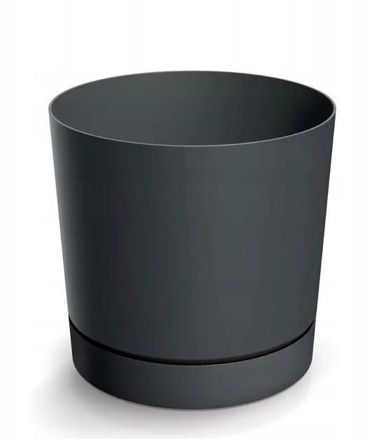 Plastic Round Flower Pot Cover with Saucer, Dark, Tubo