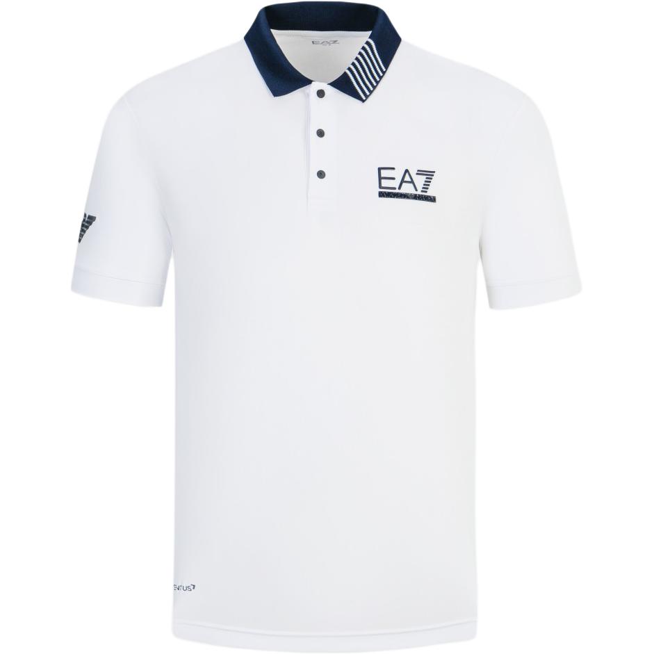 

Emporio Armani EA7 SS24 Letter Logo Pattern Printed Pullover Polo Shirt Men tops White 3DPF07-PJPCZ-1100 M