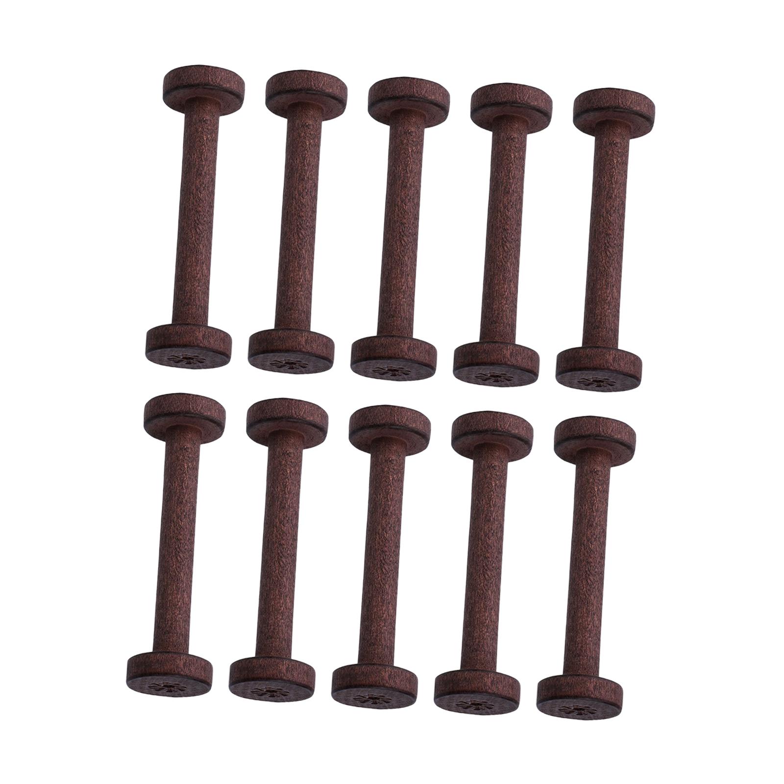 

10 Pieces Spool DIY Wooden Crafts Textile Craft Supplies Wire Weaving Rotatable Bobbins Wooden Spool Barrel Spools Craft Spools коричневый