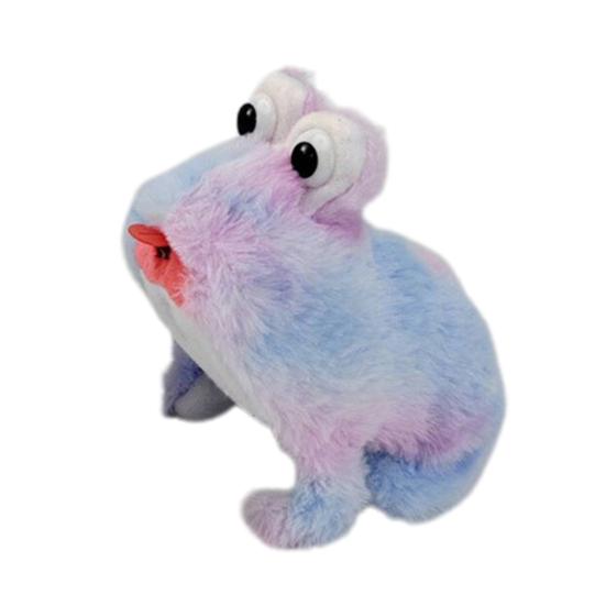 Electric Plush Frog Toy with Sound Movable Tongue Interactive Walking Animal Plushie Musical Stuffed Doll Kids Boys Girls Birthday Gift
