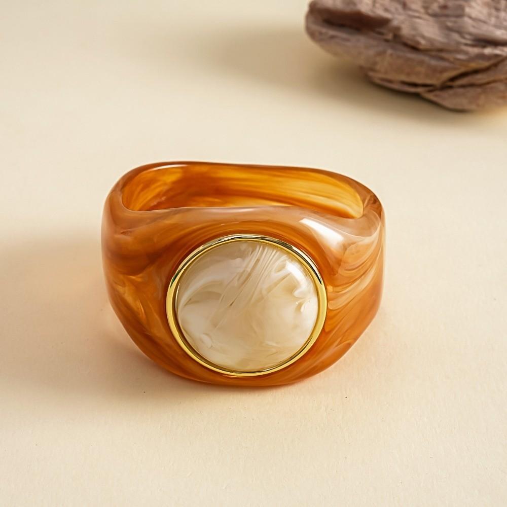 Europe American Style Acrylic Bangle Smudging Retro Hand Ring Cute Irregular Wide Bracelet Girls