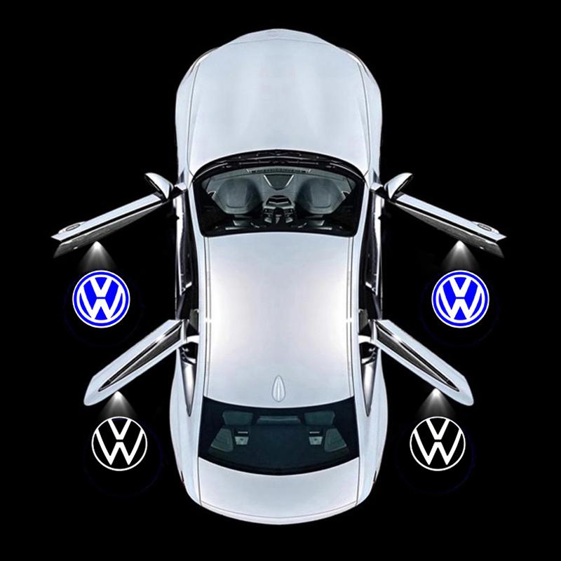 2026 Hot For VOLKSWAGEN VW 2Pcs Volkswagen Emblem Projector Lights Car Door Welcome Lamp For VW GTI Polo Golf Passat Tiguan Arte
