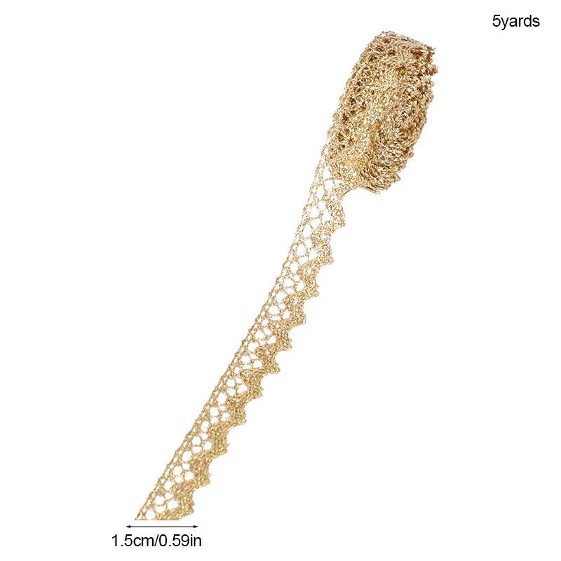 5/10Yard Gold Silver Lace Net Trim Ribbon Curve Lace Fabric Sewing Centipede Braided Lace Wedding DIY Clothes Craft Accessories