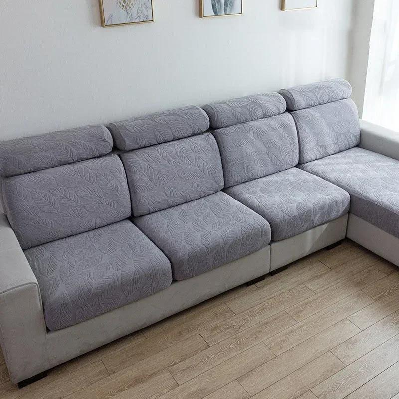 

Жаккардовый клетчатый чехол для дивана для гостиной, эластичный регулируемый чехол для дивана, эластичный модульный чехол для дивана, чехлы для домашнего отеля 3 Seater-1PC серый