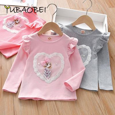Schattig kinder T-shirt meisje shirt met lange mouwen prinses top dieptepunt shirt cartoon T-shirt kinderkleding