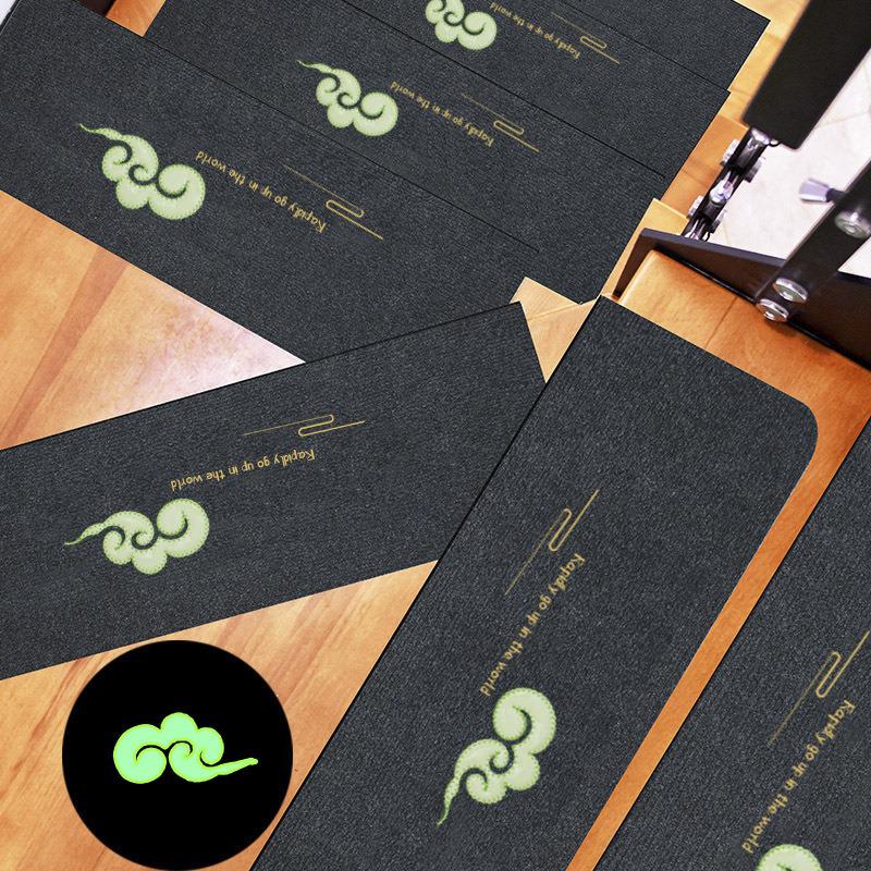 Luminous Self-Adhesive Stair Tread Mats - Splicable, Glue-Free, Solid Wood Protection Carpets