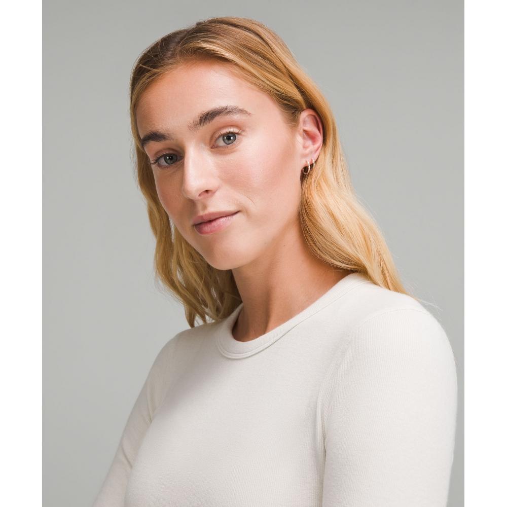 Lululemon Hold Tight Straight Hem Cropped Long Sleeve Shirt Bone