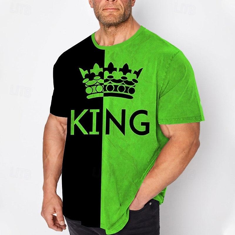 Men's Plus Size T shirt Tee Big and Tall Graphic Crew Neck Print Short Sleeve Spring & Summer Fashion Streetwear Basic Comfortable Casual Sports Tops
